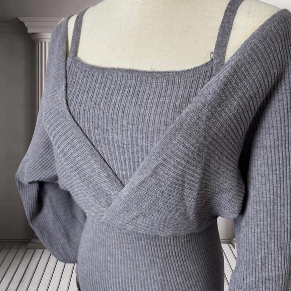 Pre-loved Women's Knitted 2-in-1 Mini Dress (One Size) - Picture 4 of 4